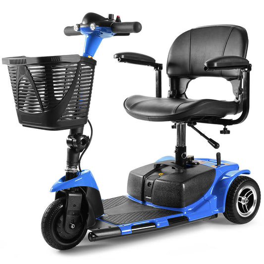3 Wheel Mobility Scooter, Electric Senior Scooters, Foldable and Compact for Adult Travel, Blue