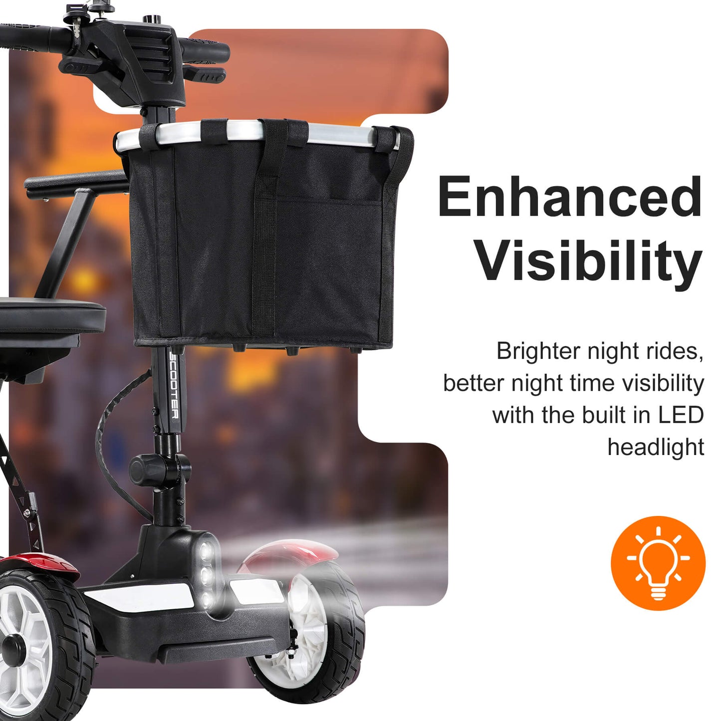 25-Mile All-Terrain Power Mobility Scooter for Seniors with 300lbs Capacity & 3-Second Fold, Ultralight 45lbs