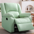 Asjmreye Manual Recliner Chair Recliner Soft Armrests For Living Room 35" Width, Leather,Light Green