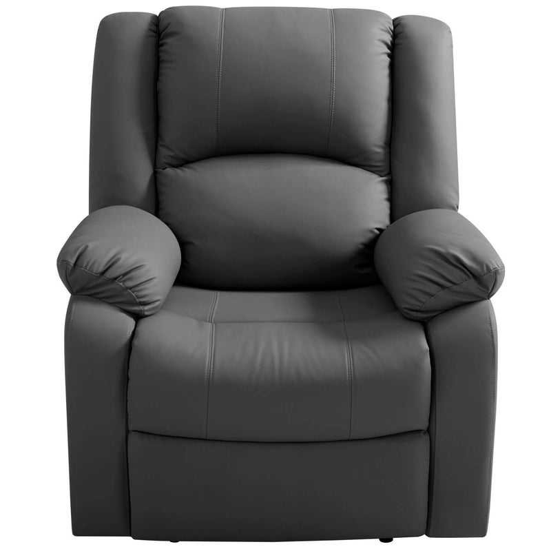 Asjmreye Manual Recliner Chair Recliner Soft Armrests For Living Room 35" Width, Leather,Grey