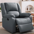 Asjmreye Manual Recliner Chair Recliner Soft Armrests For Living Room 35" Width, Leather,Navy Blue