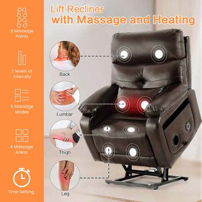 This infinite position recliner has a vibration massage and lumbar heating with two intensities, 5 modes and can be timed.