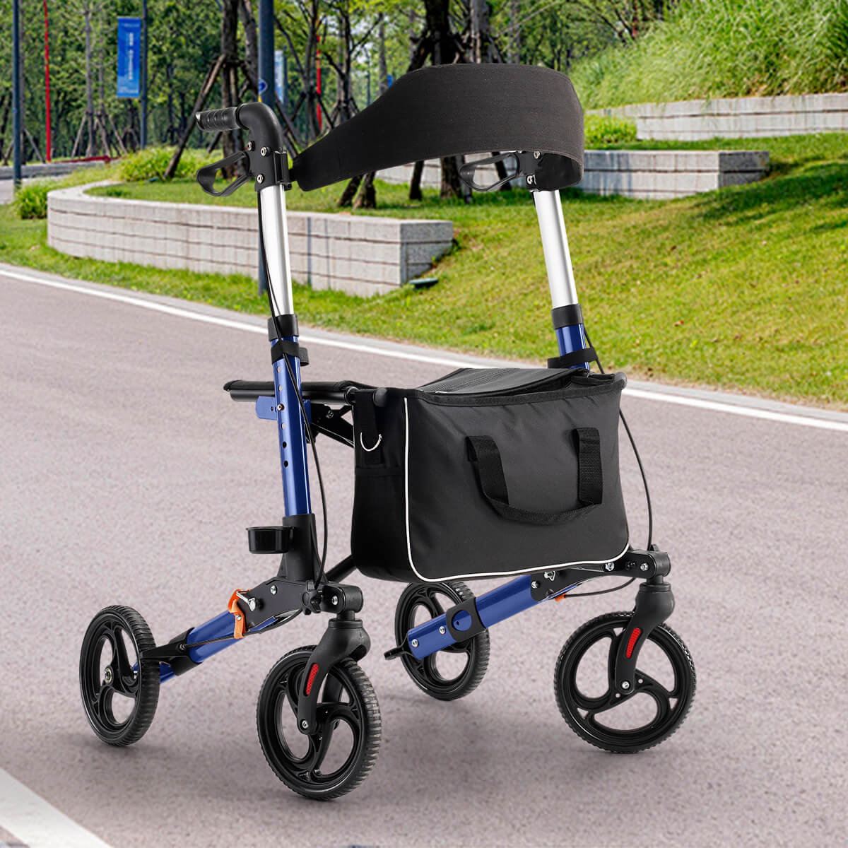 lightweight_foldable_portable_4_wheel_rollator_walker_with_seat_for_seniors_blue