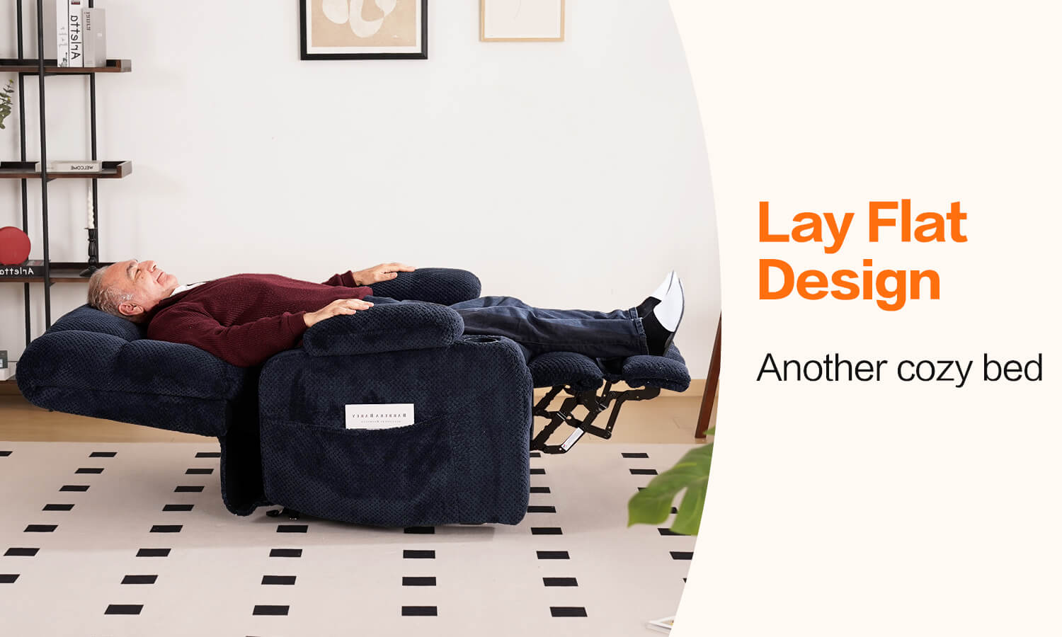 Oversized fabric power lift recliner chair for the elderly
