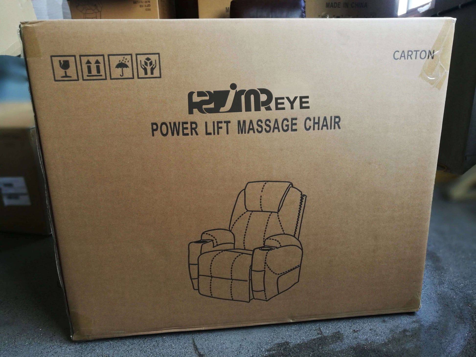 Box look of the chair.