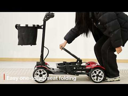 25-Mile All-Terrain Power Mobility Scooter for Seniors with 300lbs Capacity & 3-Second Fold, Ultralight 45lbs