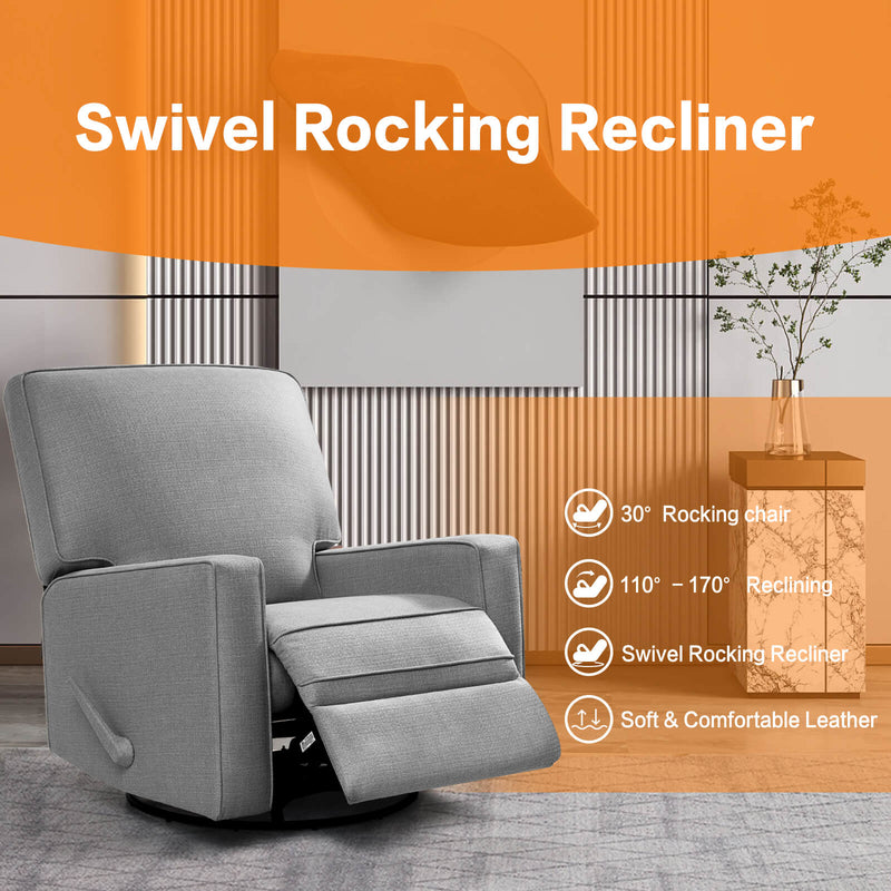 Asjmreye  Nursery Swivel Glider Fabric Manual Recliner Chair