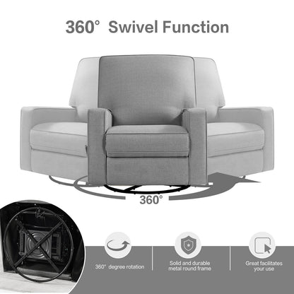 Asjmreye  Nursery Swivel Glider Fabric Manual Recliner Chair