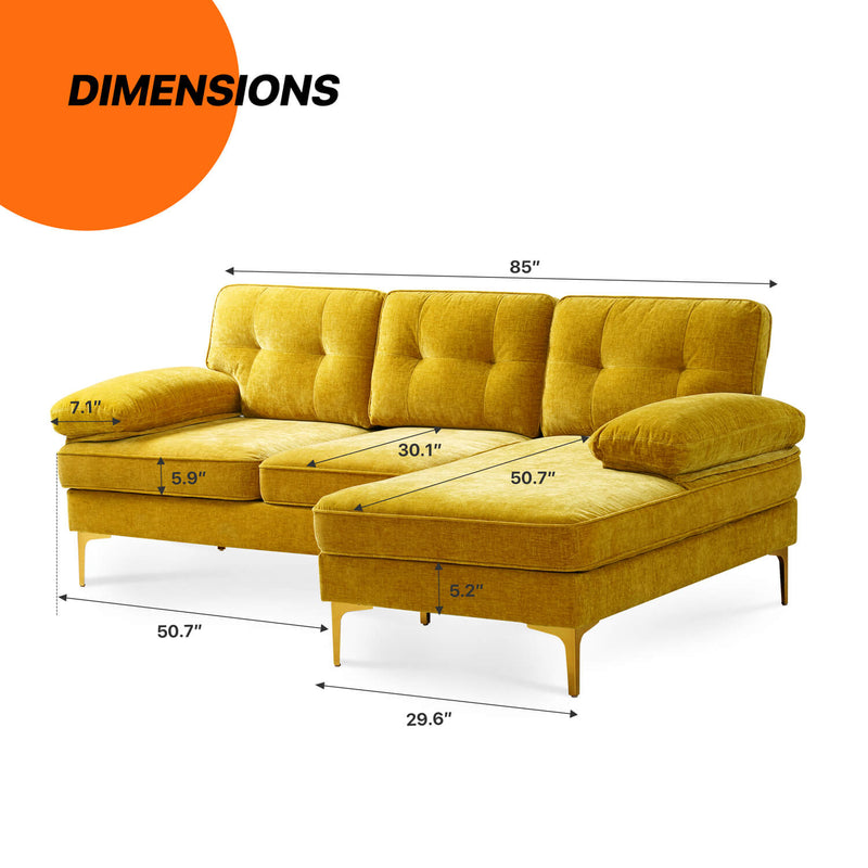 Asjmreye L Shaped Sofa, Sectional Sofa Couch