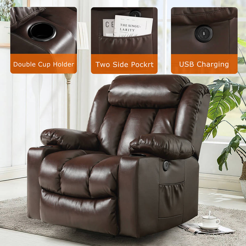 Luxury Power Lift Recliner Chair With Vibration Massage and Heating, 39.4" Width